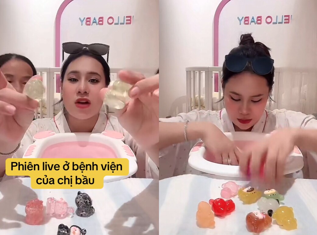 Trong suốt thời gian bầu bì, Hồ Bích Trâm duy trì việc livestream bán hàng.