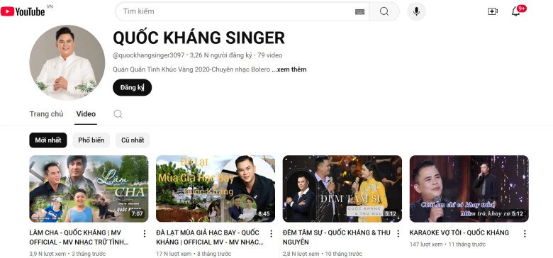 Nam ca sĩ đều đặn cập nhật các bài hát mới lên kênh YouTube cá nhân.