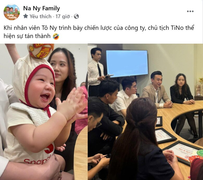 Nàng hậu khoe khoảnh khắc con trai làm chủ tịch nhí.