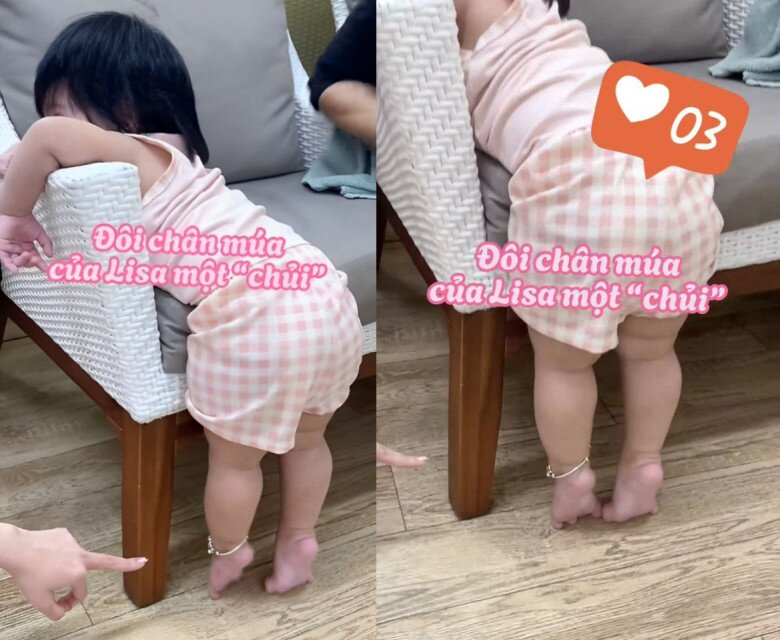 Con gái Khánh Thi 1 tuổi đã bộc lộ năng khiếu chuẩn con nhà nòi.