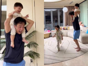 Giải trí - Cường Đô La cõng 2 con chạy nhảy trong căn hộ tiền tỷ mới, khoe tổ ấm đầy tiếng cười với Đàm Thu Trang