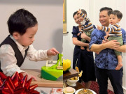 Giải trí - Vợ Á hậu kém 16 tuổi của Shark Hưng mừng sinh nhật cặp song sinh, 2 quý tử nay tuấn tú giống hệt bố "cá mập"