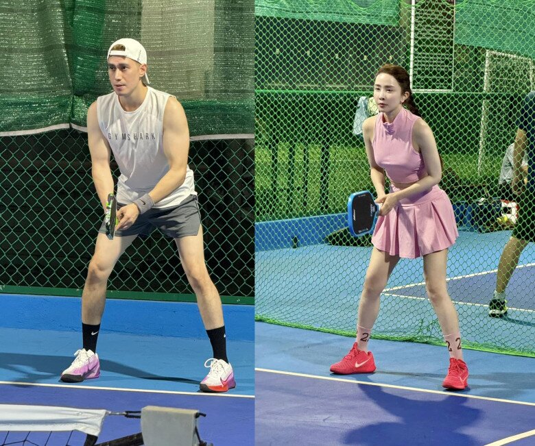 Gần đây, 2 nghệ sĩ thường xuyên check-in trên sân pickleball.