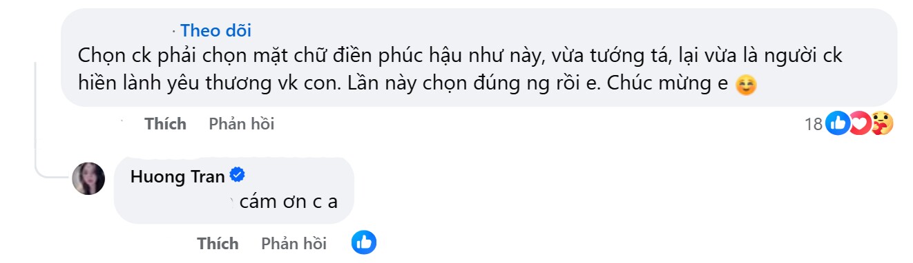 Bạn trai mới của cô được khen ngợi về ngoại hình.