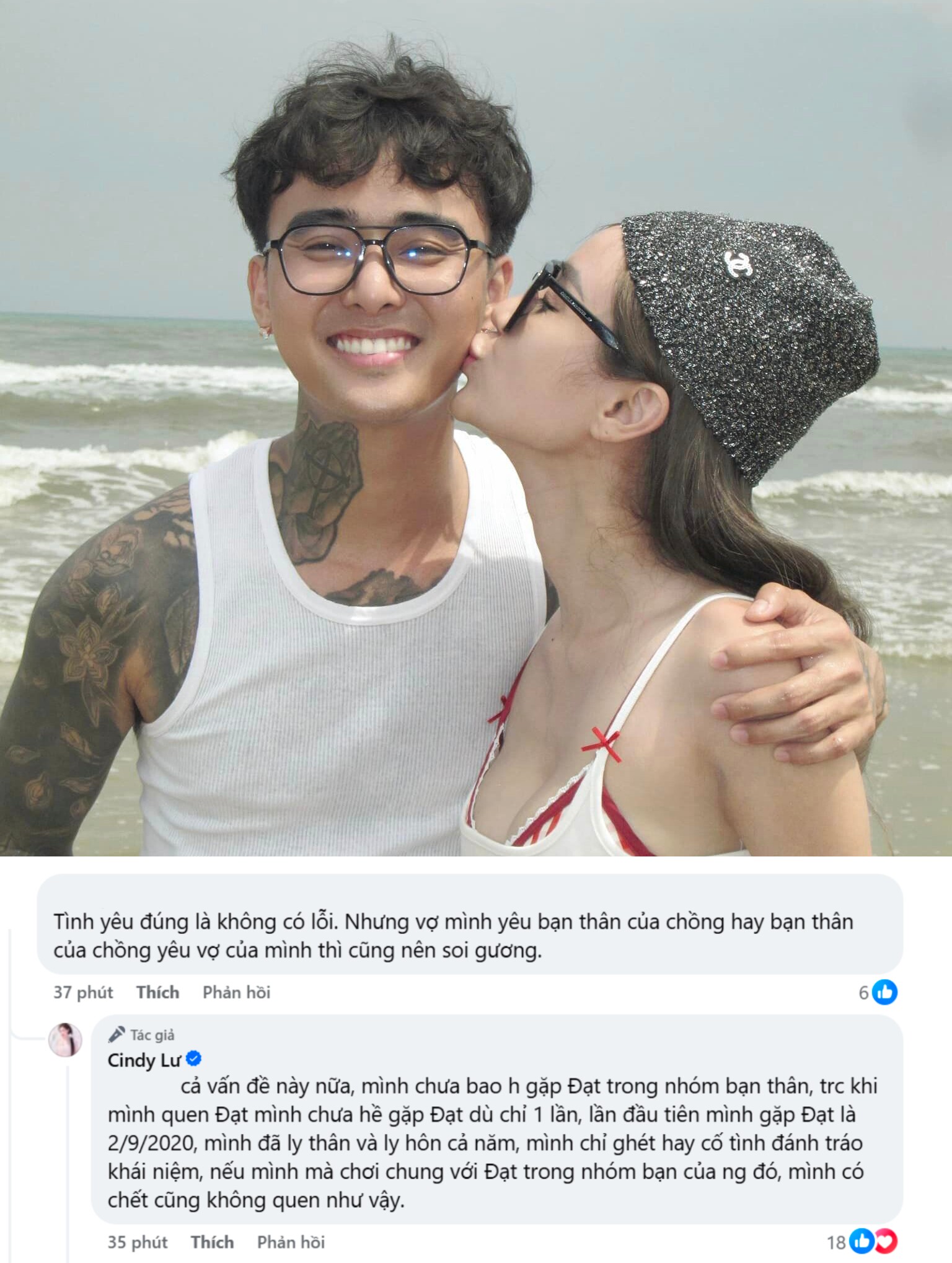 Cindy Lư lên tiếng phản hồi nghi vấn yêu bạn thân của chồng.