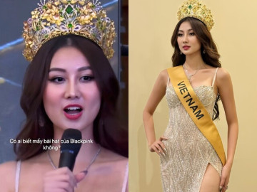 Clip HH Quế Anh giật mic thí sinh Campuchia tại Miss Grand International, tự đòi hát tiếng Hàn rồi lắp bắp vì không thuộc lời