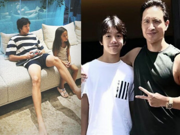 Con trai Cường Đô La khổng lồ khi ngồi cạnh em gái Lisa, đôi chân dài cơ bắp ở tuổi 14 hút mọi ánh nhìn