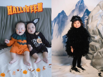 Hot kid nhà sao Việt chơi Halloween: Phương Oanh hóa trang cho cặp song sinh, Pam làm Thần Điêu nhưng bị nhận xét là gà ác