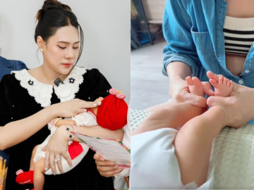 Con Hồ Bích Trâm chưa đầy 1 tháng tuổi phải tập vật lý trị liệu, mẹ bị nói vì ngồi livestream quá nhiều khi mang thai