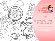 Nuôi con IQ EQ - 15 bức tranh tô màu chim cánh cụt Pororo cho bé mầm non, vừa chơi vừa rèn trí não