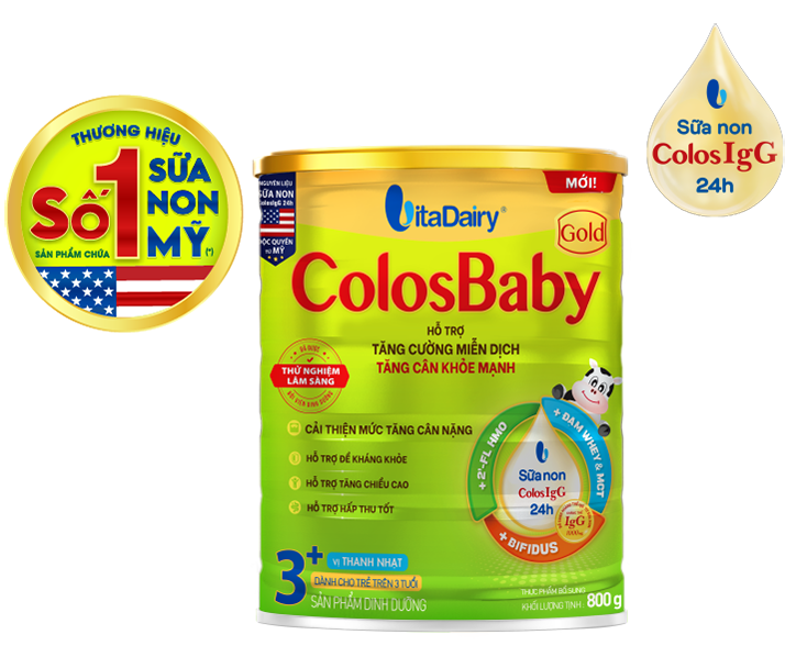ColosBaby Gold 3+ giúp trẻ tăng cường miễn dịch và tăng cân khỏe mạnh