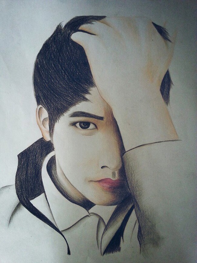 Bức họa anh chàng tự vẽ chính mình