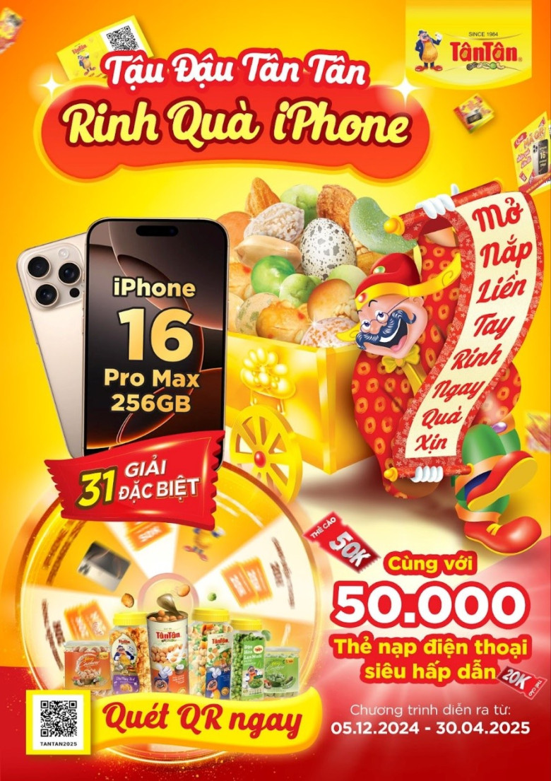 Mở nắp đậu Tân Tân, rinh iPhone 16 cùng hàng chục ngàn quà tặng hấp dẫn