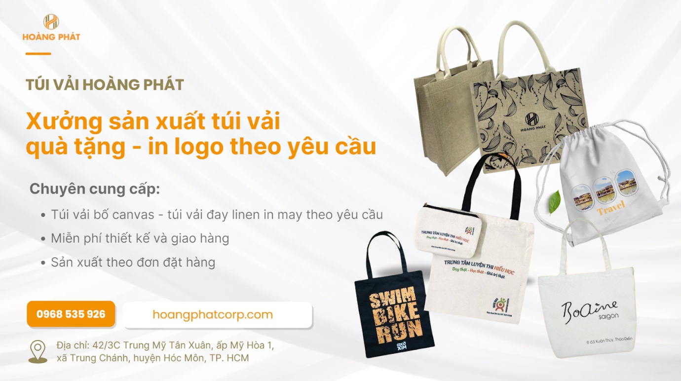 Túi vải Hoàng Phát – Xưởng túi vải canvas, túi đay linen in logo làm quà tặng doanh nghiệp theo yêu cầu - 1