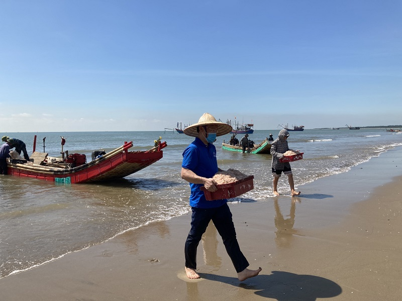 Cận cảnh ngư dân làng chài Khúc Phụ tuyển chọn và thu mua nguyên liệu làm mắm.