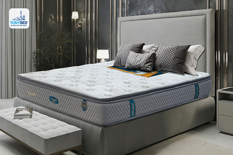 Nệm lò xo túi đa tầng Luxury của Tonybed sang trọng, êm ái và bảo vệ cột sống