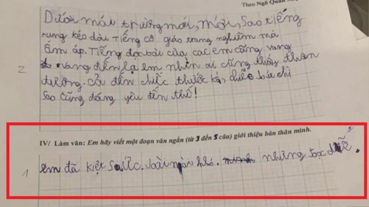 Cô giáo ra đề làm văn giới thiệu bản thân, bé tiểu học viết 4 từ khiến giáo viên câm nín - 2