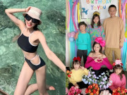 Yêu con - Nàng Á hậu 5 năm sinh 4 con cùng chồng đại gia bị nói là "máy đẻ", vóc dáng mẹ bỉm U40 hiện tại ai cũng trầm trồ