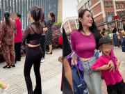 Yêu con - Mẹ trẻ diện trang phục phản cảm đến trường đón con, các phụ huynh khác nhìn mà đỏ mặt