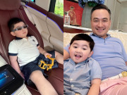 Yêu con - Con trai Chi Bảo diện cây đồ hiệu từ đầu đến chân theo bố mẹ đi làm, biểu cảm ngồi trên xế hộp bạc tỷ chuẩn thiếu gia