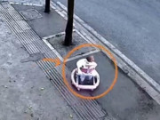 Yêu con - Camera trước nhà ghi khoảnh khắc bé 1 tuổi đang ngồi xe tập đi thì lao ra đường, ai nấy thót tim