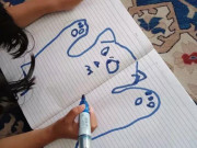 Yêu con - Được giao bài tập về nhà vẽ con vật, bé tiểu học vẽ bức tranh khiến cô giáo điếng người