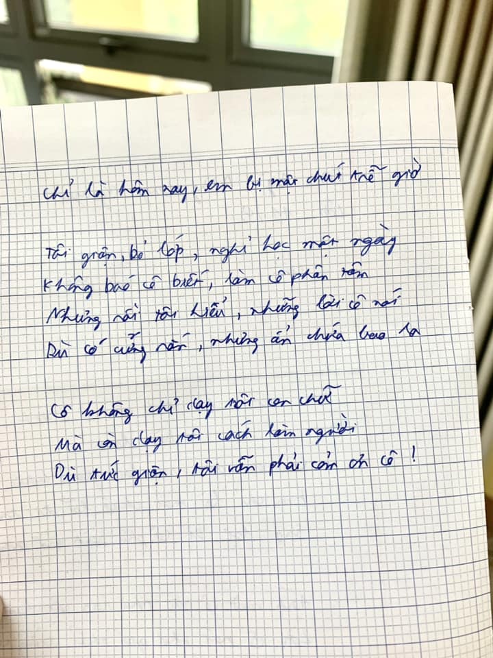 Viết bài thơ về cô giáo ngày 20/11, cậu học sinh Đà Nẵng khiến cộng đồng mạng cười ná thở khi đọc đến dòng cuối - 3