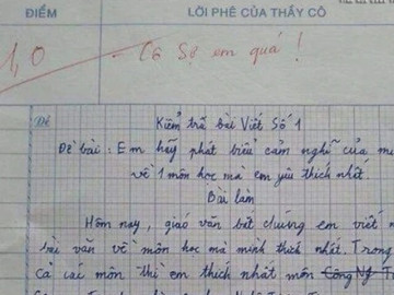 Viết văn kể về môn học yêu thích nhất, bé tiểu học ẵm trọn 1 điểm, cô giáo bày tỏ nỗi sợ