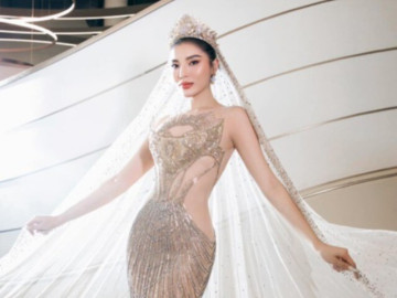 Hoa hậu Kỳ Duyên lại gặp bất ổn khi catwalk, lần này lỗi tại bộ váy rườm rà?