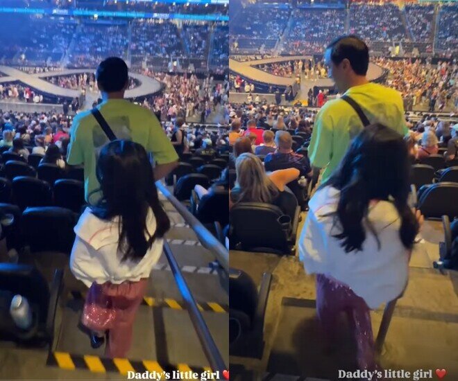 Louis Nguyễn dắt tay con gái đi xem concert.