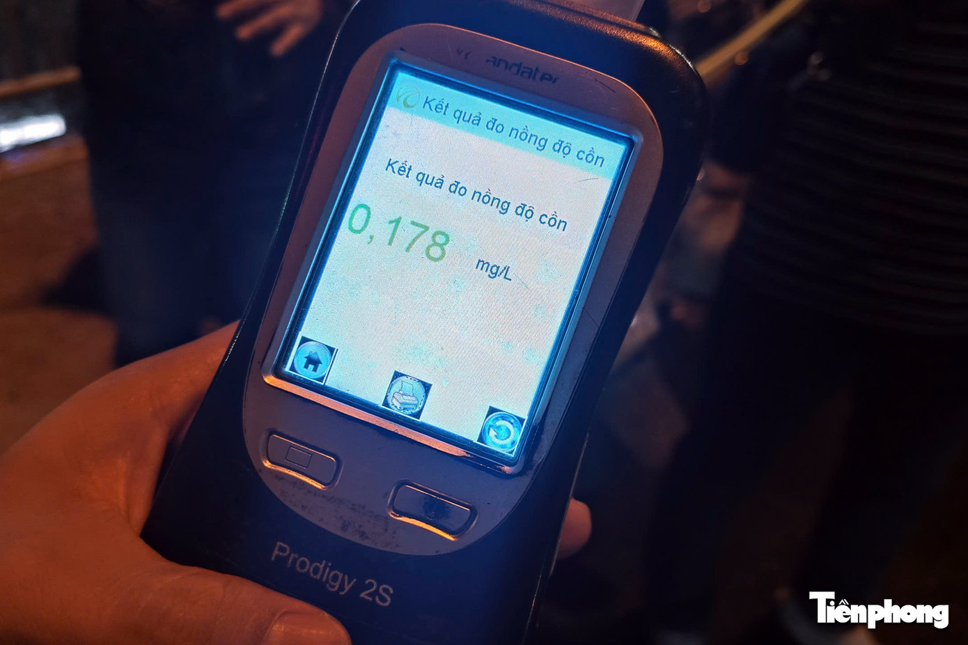 Kết quả đo nồng độ cồn.
