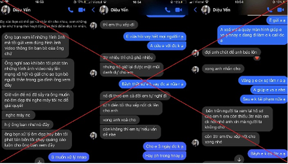 Tin nhắn đe dọa nạn nhân của các đối tượng. Ảnh: CACC