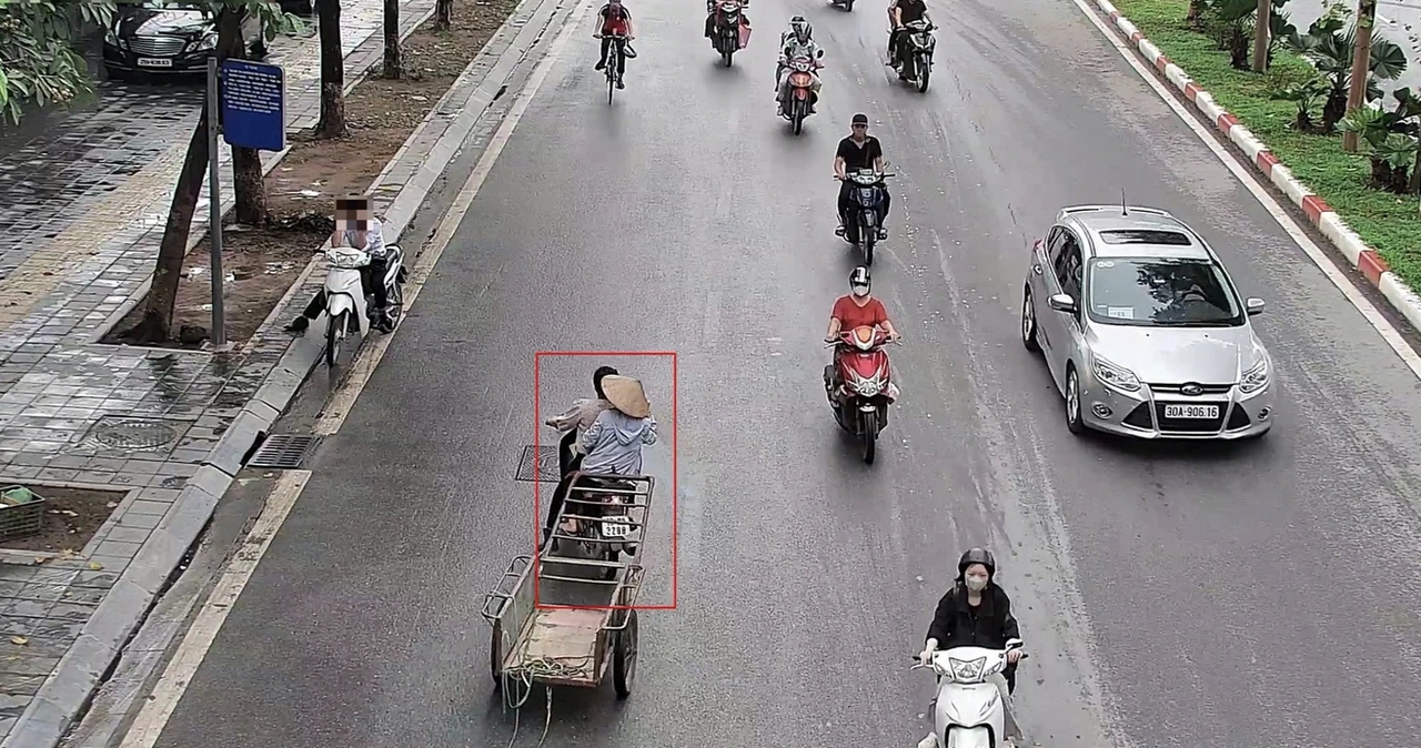 Một trường hợp lái xe máy vi phạm bị camera AI phát hiện, ghi nhận. Ảnh: Cục CSGT