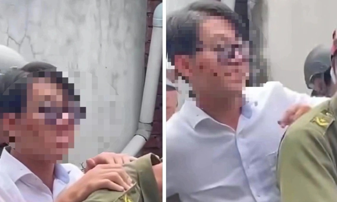 Hình ảnh cắt ra từ đoạn clip đang gây xôn xao mạng xã hội.