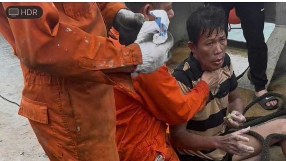 Một trong ba người trôi trên thuyền thúng ở Lý Sơn