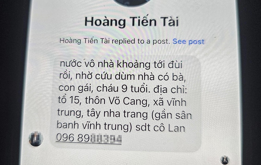 Rất nhiều tiếng kêu cứu trong đêm vì nước lũ lên cao. Ảnh: XH