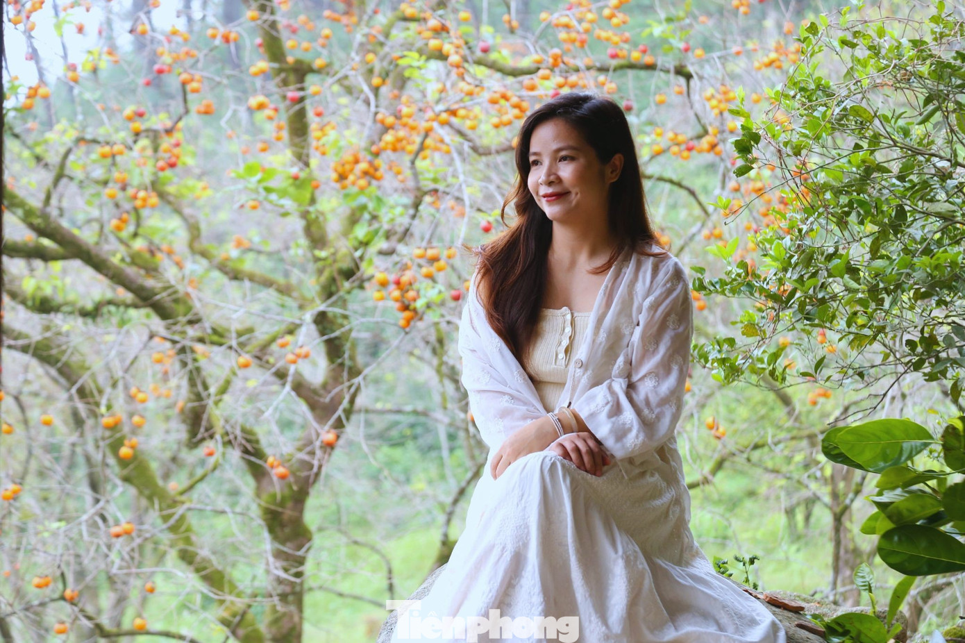 Chị Lê Hồng Trang (trú phường Cửa Lò, tỉnh Nghệ An) chia sẻ: “Mình thấy trên mạng nhiều bộ ảnh ở đây đẹp quá nên rủ bạn đi thử. Không ngờ cảnh ngoài đời còn thơ hơn. Màu cam của hồng lên hình rực rỡ, góc nào chụp cũng đẹp”.