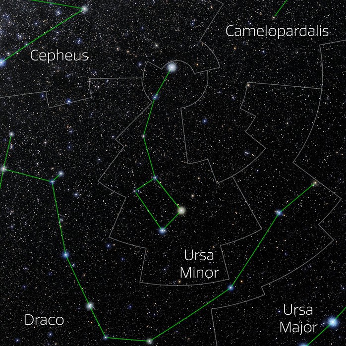 Mưa sao băng Ursids sẽ như tuôn ra từ chòm sao Tiểu Hùng (Ursa Minor), nằm gần chòm sao Thiên Long (Draco) và Đại Hùng (Ursa Major) - Ảnh: NOIRLab