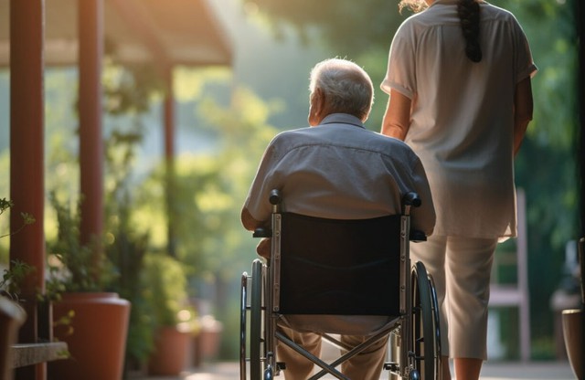 Nhân viên viện dưỡng lão dù tận tình đến đâu cũng chỉ là người làm công việc chăm sóc, không thể mang lại cảm giác thân thuộc như người nhà. Ảnh minh họa