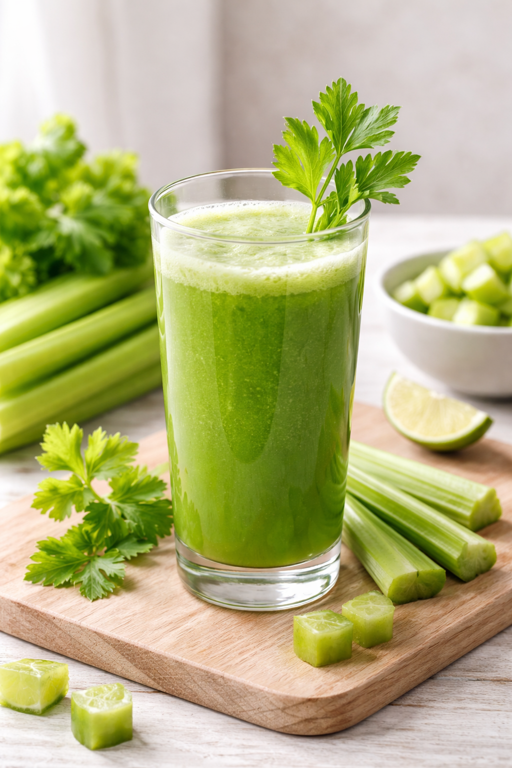 Nước ép cần tȃy giúp tăng lượng nước tiểu, qua ᵭó hỗ trợ thận loại bỏ các chất cặn bã hòa tan.