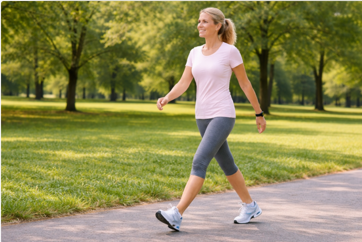 Đi bộ đều đặn làm tăng hiệu quả bơm máu của hệ cơ – tĩnh mạch mà không gây chấn động mạnh.