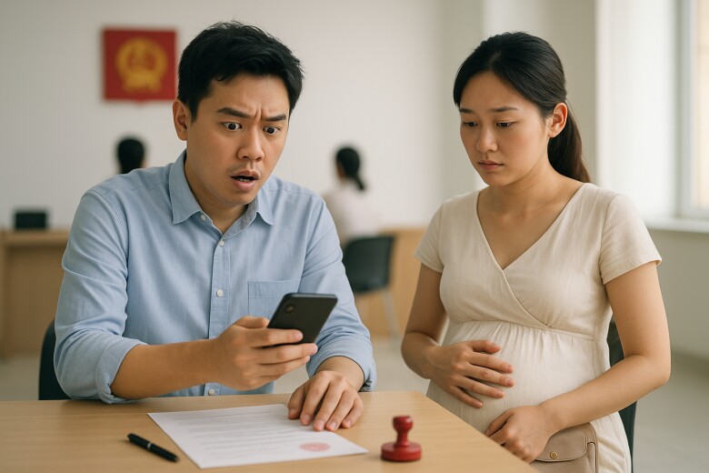 Đang đi đăng ký kết hôn với bạn gái vì có bầu, người yêu cũ của cô ấy nhắn tin chấn động - 1