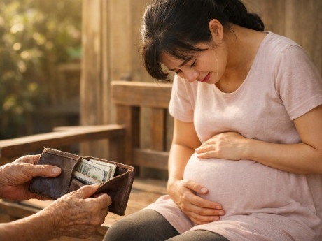 Bà bầu - Về quê vay mẹ tiền đi đẻ, lúc mẹ mở ví tiền tôi khóc nức nở