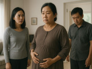 Bà bầu - Tức giận vì mẹ mang bầu ở tuổi 52, biết danh tính bố đứa trẻ cả nhà tôi im lặng