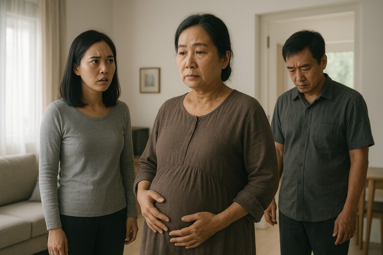 Tức giận vì mẹ mang bầu ở tuổi 52, biết danh tính bố đứa trẻ cả nhà tôi im lặng - 1