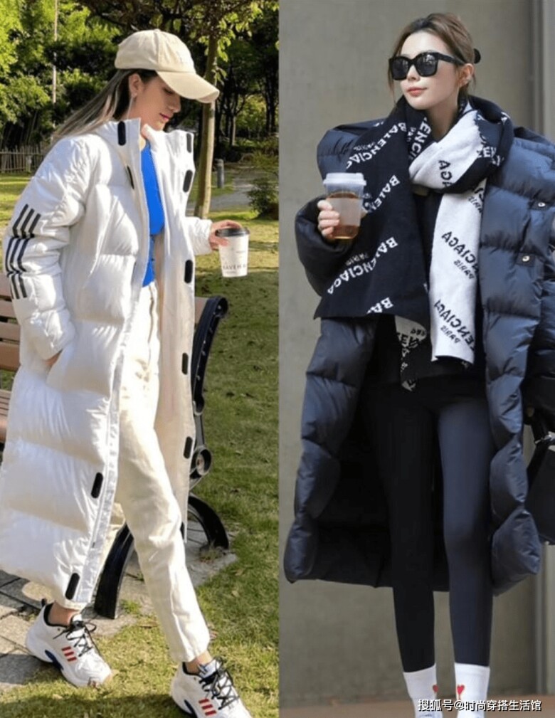 Áo phao dáng dài, nhẹ, ấm nhưng không cồng kềnh rất phù hợp với những cô gái cao ráo. Để cân bằng tổng thể, bạn có thể mặc áo len cashmere ôm sát và quần legging hoặc jeans bó bên trong. Cách phối này giúp “giảm tải” độ phồng của áo phao, khiến vóc dáng trông thẳng, gọn và thời trang hơn hẳn.