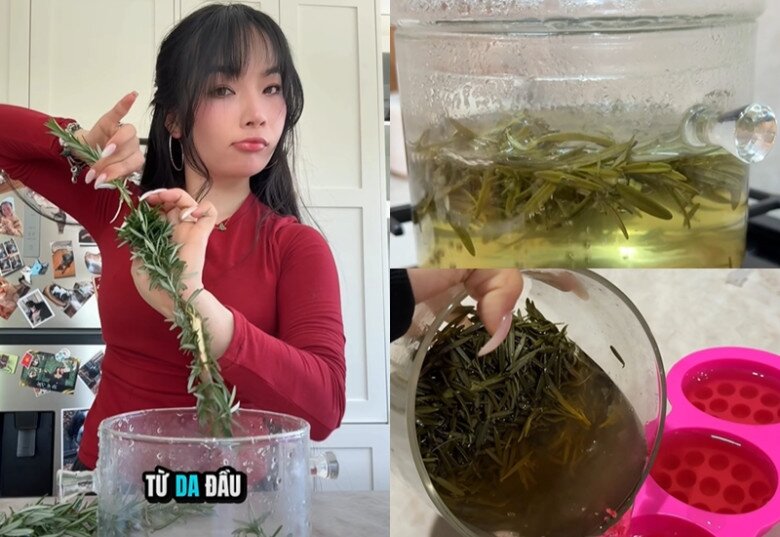 Để tăng hiệu quả và tiện bảo quản, bạn có thể cho nước hương thảo vào khay đá, cất trong ngăn đông. Mỗi lần sử dụng, chỉ cần lấy vài viên, rã đông tự nhiên rồi thoa lên da đầu từ 30–45 phút, sau đó gội và xả sạch lại bằng dầu gội nhẹ.