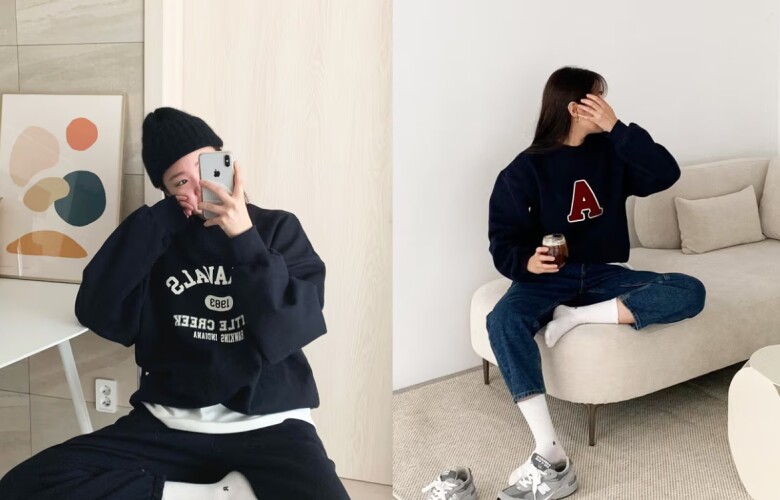 Áo nỉ là món đồ thời trang thu đông chị em có thể mặc từ nhà ra phố.