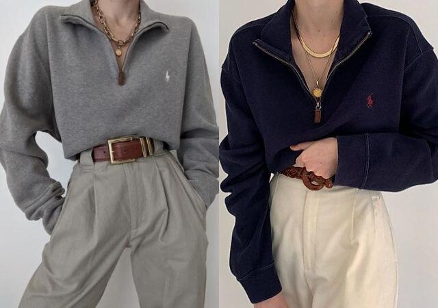 Để hở cổ kết hợp thêm phụ kiện như dây chuyền sẽ càng tăng thêm điểm nhấn.