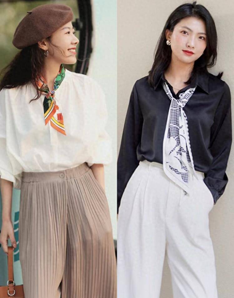 &Aacute;o sơ mi + khăn qu&agrave;ng cổ